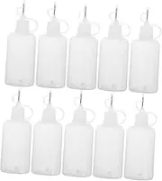 jojofuny 10pcs Oil Bottle Small Gluing Projects Bottle Dropper Plastic 50ml Glue Applicator for Crafts Dispenser Applicator Precision Supply Craft Project Empty White Plastic
