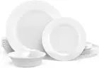Dinnerware Set, Homeelves 18-PCS Kitchen Opal Dishes Set Service for 6, Lightwei