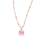 Pink Opal And Genuine Diamond Pendant Necklace