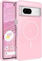 YINLAI for Google Pixel 7 Magnetic Case [Compatible with Magsafe] Support Wireless Charging Slim Full Shockproof Case for Google Pixel 7, Light Pink