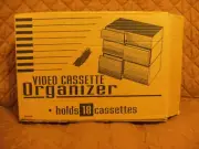 Vintage - 2 Drawer Black VHS Cassette Tape Holder 18 Videotape Storage Case -NEW