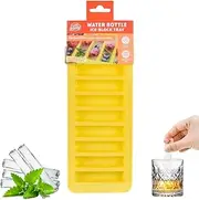 Ice Tube Making Trays, Perfect Ice Cube Sticks Molds for Small Mouth Sport Water Bottles, Long Ice Stick Tray Silicone with Lid, Rectangular Narrow Stick, Reusable Silicone Ice Stick Tray (1-Count)