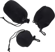 3Pcs Neoprene Camera Lens Protector Pouches Lens Bags for Mirrorless Cameras Moisture Dirt Resistant Storage with Opening