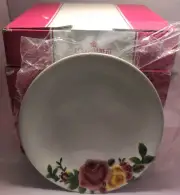 Royal Albert Country Rose Majolica Tidbit Plates 7 1/2" Set Of 4