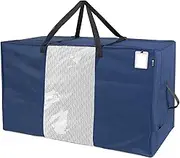 Folding Mattress Storage Bag - Durable Carry Case Fits for Tri-Fold Up to 6 inches Queen Mattress, Navy