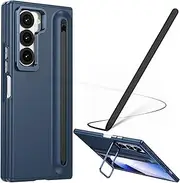 Galaxy Z Fold6 Case with Stylus Pen, Fold 6 Cover with Stand and S Pen Slot, Screen Protector Case for Samsung Galaxy Z Fold6 with Kickstand Blue