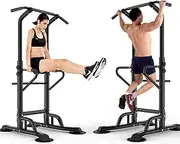 SogesPower Power Tower Pull Up&Dip Station Height Adjustable Strength Training SPPS-BB002