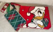 Benetton Disney Daisy Duck Christmas Clutch Bag & 2nd Change Makeup Pouch NWT