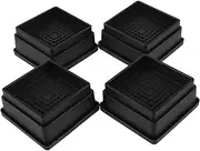 TEHAUX 4pcs Heavy Duty Furniture Risers Non Slip Bed and Desk Leg Elevators for Increased Storage Space Stackable Sofa and Chair Lifts Durable Height Extenders for Home Use