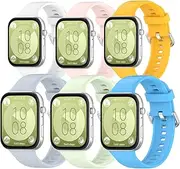 [6 Pack]Compatible with Huawei Watch Fit 3 Band, Silicone Soft Smart Watch Replacement Strap Soft Silicone Wristband Sport Band Bracelet for HUAWEI Watch Fit 3