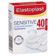 Elastoplast Sensitive Skin Friendly Assorted Strips 40 Pack