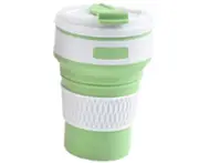 Creative Silicone Folding Cup Portable Travel Retractable Cup Collapsible Travel Cup Folding Camping Cup-Green