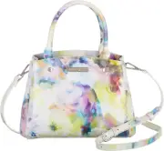 Betsey Johnson Kiki Faux Patent Watercolor Triple Entry Satchel Shoulder Bag