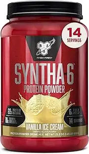 BSN SYNTHA-6 Whey Protein Powder, Micellar Casein, Milk Protein Isolate Powder, Vanilla Ice Cream, 2 Pounds, 14 Servings (Pack of 1)
