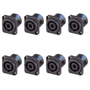 8x Neutrik NL4MPXX 4 Pole Speakon Connector Chassis Panel Mount Speaker Terminal