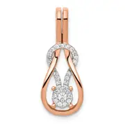 14k Rose Gold 1/6ct. Real Diamond Square Knot Slide Pendant