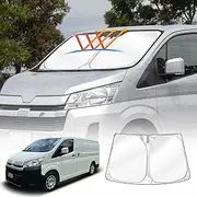 X-Car Windshield Sun Shade for Toyota HiAce Van 2019-2025 Blocks UV Rays Foldable Custom Wind Screen Sun Visor Protector