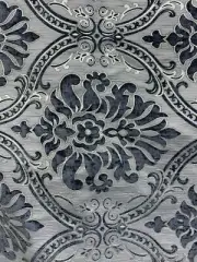 SLATE GRAY DAMASK CHENILLE UPHOLSTERY BROCADE FABRIC (54 in.) Sold By The Yard
