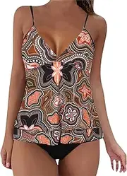 [Generic] Front Tie Skirt Set 2022 New Women's Split Swimsuit Conservative Tankini Swimsuit 3piece Swimsuit