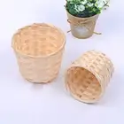 Mini Bamboo Woven Basket Bra Sundries Organizer Rattan Plant Box Desktop Decor