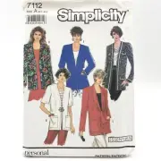 Simplicity 7112 Plus Size Loose Unlined Jacket Misses Size PT XL Sewing Pattern