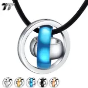 TT Stainless Steel Three Lucky Spinner Ring Pendant Five Colour (NP101)