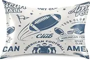 Satin Pillows Cases American Football Retro Blue Beige Pillows for Sleeping Cover Pillow Shams King Size Pillows Cases 30 x 40 Inch