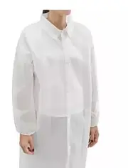ULINE Lab Coats Snap Front Size XL No Pocket WHITE (25 PACK) S-15374W-X