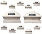 Solar Post Cap Light 12 Pcs 6x6 Solar White Color Square 5 LED Bulbs Fence Light