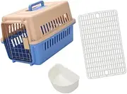 Leefasy Hard-Sided Cat Carrier Dog Kennel Kitty Travel Cage Pet Transport Box for Outdoor Indoor Small Animals Pup Kitten Toy Dog, Blue