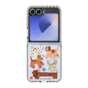Galaxy Z Flip6 Clear Case Cats and Dogs