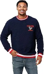 FOCO Men's Standard NFL Logo Sherpa Crewneck Sweater, Team Color