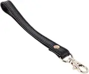 [B Baosity] Baosity Solid Genuine Leather Wristlet Wrist Bag Strap Replacement with Lobster Clasp - Black