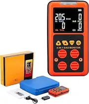 4 in 1 Multi Gas Detector Gas Monitor Oxygen O2 Hydrogen Sulfide H2S Carbon Monoxide CO Combustible Gas LEL Gas Analyzer Meter