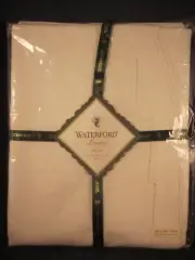 Waterford Linens WHITE Tablecloth Kilkenny Hemstitch 66 x 104 Oval VINTAGE NEW