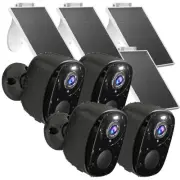 Security Cameras Wireless Outdoor: 4PC Cameras for Home Security with Solar P...