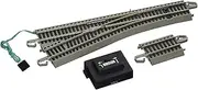 Bachmann Trains - Snap-Fit E-Z Track #4 Turnout - Right (1/Card) - Nickel Silver Rail with Gray Roadbed - HO Scale