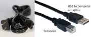 USB Cable Power Cord Wall Plug for Canon Pixma MX479 MX490 MP830 MG5320 Printer