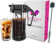 Cold Brew Iced Coffee Maker, Pitcher to Blend Roast 2L Bpa-Free Plastic (Black)