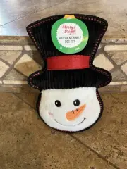 Merry & Bright Snowman Squeaky Crinkle Plush Dog Toy Thrash Toss Shake Christmas