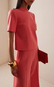 [Carolina Herrera] Mockneck Stretch-Wool Top