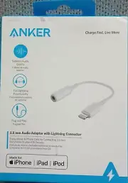 Anker 5" PowerLine Lightning to 3.5mm Audio Adapter - White