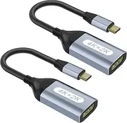 USB C to HDMI Adapter 4K@60Hz, Thunderbolt Adapter, Type C HDMI Converter, USB-C Cable Converter, Compatible with Laptop MacBook Pro/Air, iPhone 15, Dell, HP, Pixelbook, Thinkpad, Surface, Etc(2 Pack)