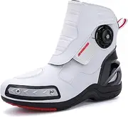 SUMECH Motorcycle Boots for Mens Fashion Combat Tactical Shoes Leather Protective Riding Boots Motocross Touring Bike Street Racing Boots