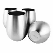 New 4 Set Vine Jar Stainless Steel Stemless Wine Glass-18oz-Durable-Lightweight