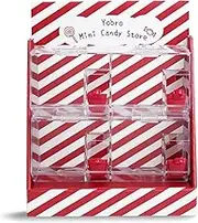 YOBRO Mini Candy Store - Retro Candy Dispenser with Scoops, Acrylic Candy Organizer for Home, Office, Parties, Fun Sweet Storage Solution (Red)