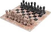 RADICALn 15 Inches Handmade Marinara & Black Weighted Full Chess Game Set - Staunton and Ambassador Style Marble Tournament Chess Sets for Adults
