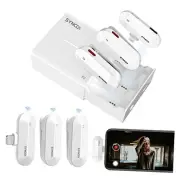 Wireless Lavalier Microphone, P2L Dual Transmitter & 1 Receiver 2.4GHz White
