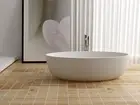 FREE STANDING BATH TUB - STONE - SOLID SURFACE - 1700x800x480mm Matt White