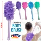 Long Handle Bath Brush Soft Mesh Sponge Back Scrubber Body Puff Shower Loofah AU
